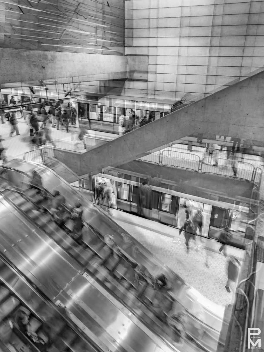 ICM digital photograph of the interior of Lionel Groulx Metro Station, In Transit