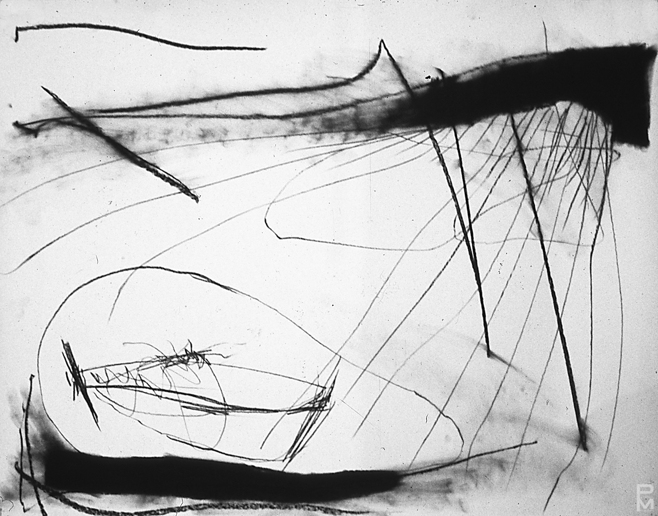 Abstract charcoal representation of the feeling of trying to protect oneself from an abuser.