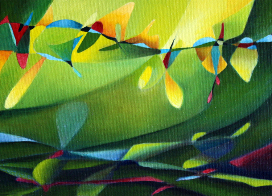 Verdant Serenade, oil on board